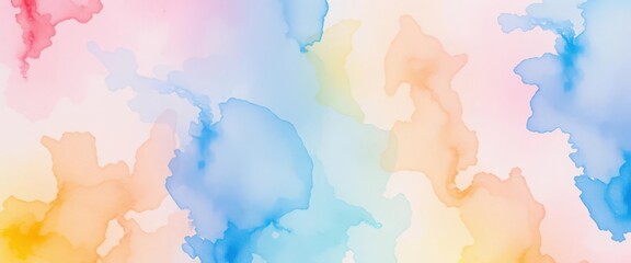 Obraz premium Ethereal watercolor washes, vibrant splashes of color, fluid textures, abstract art, subtle, dynamic