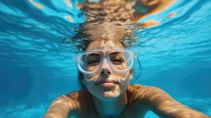 Fototapeta premium Woman underwater portrait