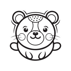 Cute brown teddy bear with a heart, a fun vector cartoon animal illustration for a baby or child's loving gift design