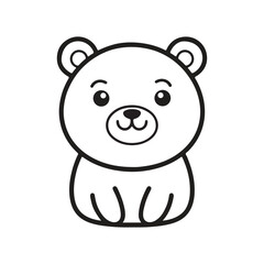 Cute brown teddy bear with a heart, a fun vector cartoon animal illustration for a baby or child's loving gift design
