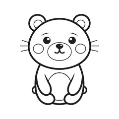 Cute brown teddy bear with a heart, a fun vector cartoon animal illustration for a baby or child's loving gift design