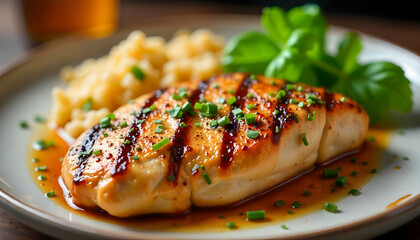 Herb-Crusted Grilled Chicken Fillet.


