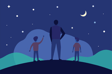 Obraz premium family in the night