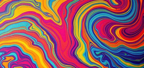 Obraz premium Vibrant acrylic swirls, thick texture, close-up canvas detail, acrylic paint, paints