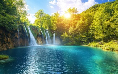 Obraz premium Plitvice Lakes National Park: A Breathtaking Croatian Paradise