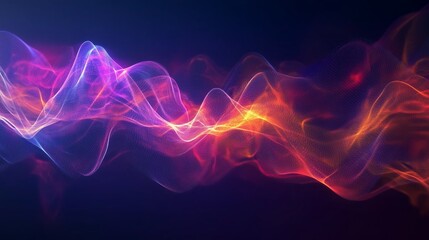 Obraz premium A futuristic depiction of a neon wave, set against a deep navy blue and violet gradient background. 9