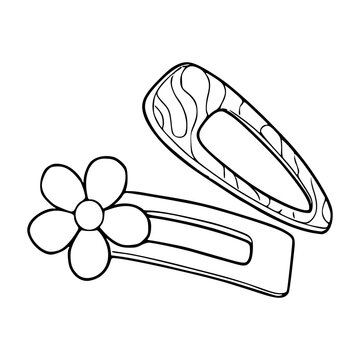 black and white hair clips clip art preview