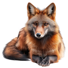 Fototapeta premium Transparent background fox relaxing in nature wildlife photography serene environment