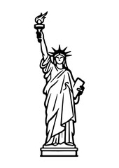 Download premium hand drawn illustration of liberty statue.