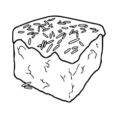 slice of cake with sprinkles line art