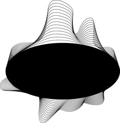 Oval blend emblem. Wave line with frame