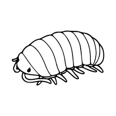 pill bug line art illustration