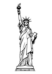 Download premium hand drawn illustration of liberty statue. © MASUM