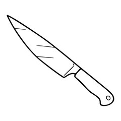 kitchen knife line art illustration