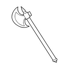 vector outline of a war axe