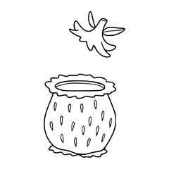 cute strawberry costume play children's outfit line art