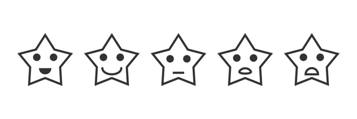 smiley emoticons, happy face. rating or feedback emojis. line outline emoticon. web vector icon