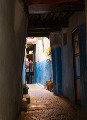 Labyrinth Street in the Medina of Fez in Morocco.
