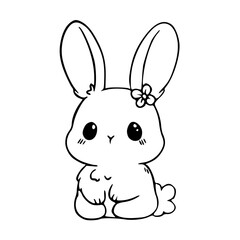Chibi style rabbit drawing