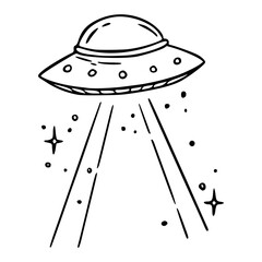 sparkling alien spaceship abducting clipart © Zen20