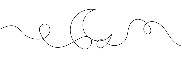 Moon line editable stroke line, continuous one line drawing teamwork icons concept. single line vector illustration, civil society.