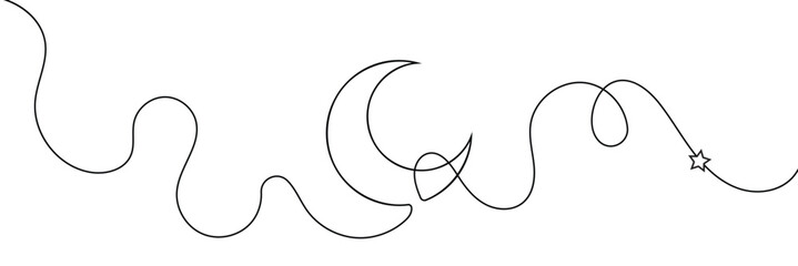 Moon line editable stroke line, continuous one line drawing teamwork icons concept. single line vector illustration, civil society.