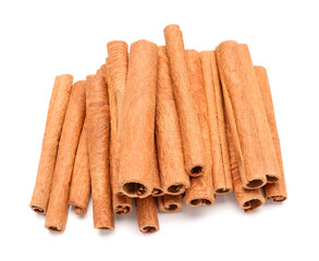 Cinnamon sticks on white background