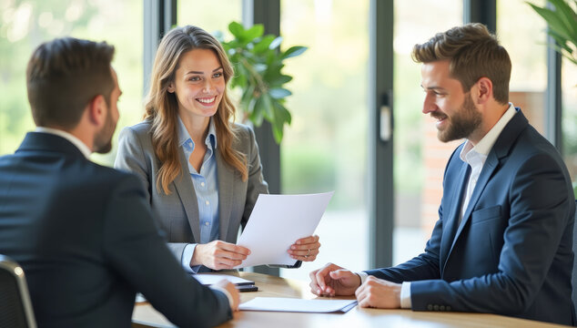 meeting interview businessmen clients in the office