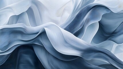 Obraz premium Abstract Waves of Soft Blue and White Texture Flowing Elegantly