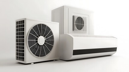 HVAC system with white background.