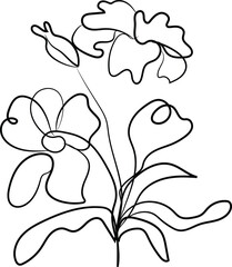 Cute vector flower sketch illustration art