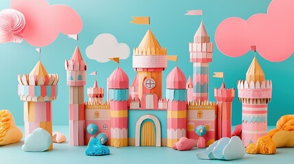 Enchanting Papercraft Castle A Whimsical Fairytale Scene
