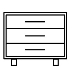 A simple and clean outline illustration of a drawer. This artwork offering a straightforward and stylish representation of essential home or office furnishings.