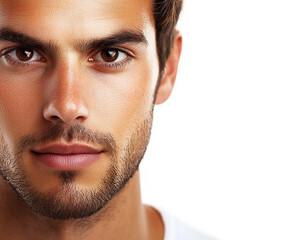 Fototapeta premium Business man on white background, smiling man in suit portrait close up