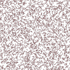 Minimalistic seamless pattern with abstract red and black linear elements in a dynamic, scattered order. Perfect for textiles, stationery, and digital backgrounds