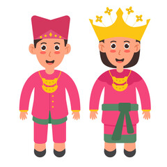 Jambi Couple Wearing Traditional Dress