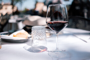 red wine in a restaurant