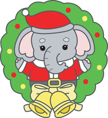 Cute Elephant vector icon. Funny baby Elephant animal series stock illustration. Life of fluffy Elephant designs.