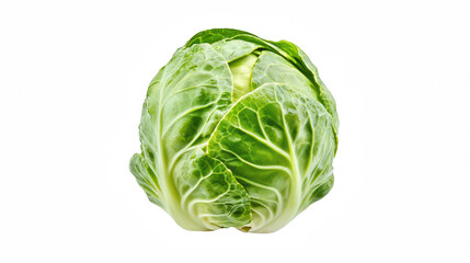 Fototapeta premium a head of green lettuce on a transparent background, PNG image, PNG file, Generative art.