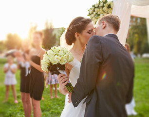 Wedding First Kiss Moment