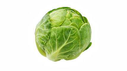 Fototapeta premium a head of green lettuce on a transparent background, PNG image, PNG file, Generative art.