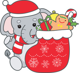 Cute Elephant vector icon. Funny baby Elephant animal series stock illustration. Life of fluffy Elephant designs.