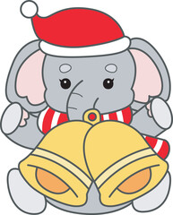 Cute Elephant vector icon. Funny baby Elephant animal series stock illustration. Life of fluffy Elephant designs.