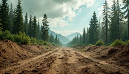 Time lapse illustration of forest to barren land, biodiversity vanishing due to logging and environmental degradation