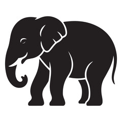 Vector Black silhouettes of elephant. with white background