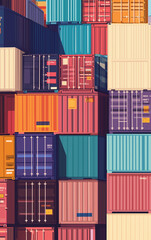 Fototapeta premium abstract illustration of cargo shipping containers – ideal for logistics presentations, global trade infographics, supply chain visuals, or business and transport-themed designs