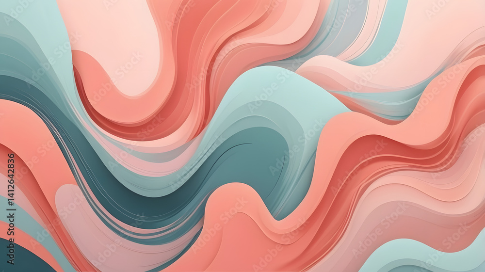 Poster abstract curves and harmony: this visual showcases an elegant display of flowing lines and shapes in