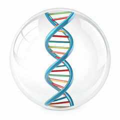 DNA helix icon 3D rendering isolated on white background for genetics and science visuals
