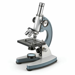 Microscope icon 3D rendering isolated on white background for scientific and research visuals
