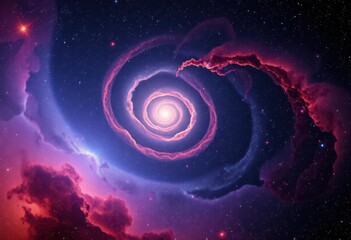 Obraz premium Cosmic dust swirls in nebula, galaxies far away, science, dark matter